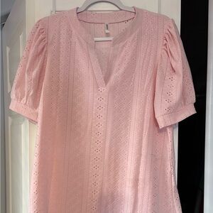 Elegant Pink Eyelet Top